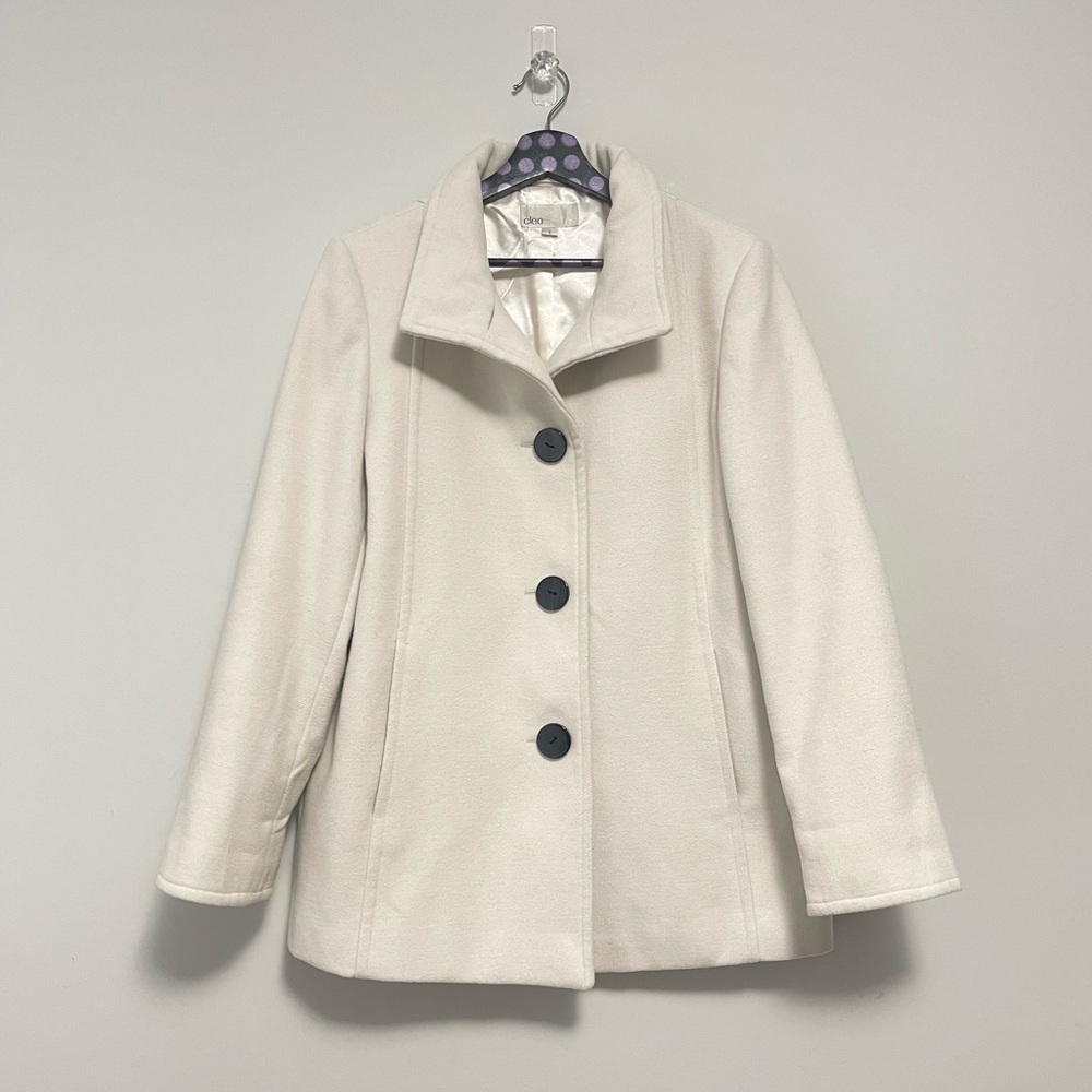Cleo Single Breasted Cream Pea Coat Size 6
